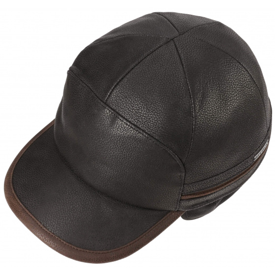 Stetson - Byers Earflaps Black Leather Cap