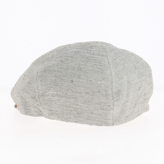 Beige Cotton Oxford Cap with Button - Traclet Beige Cotton Oxford Cap with Button - Traclet