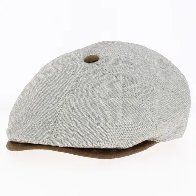 Casquette Oxford Beige avec bouton - Traclet