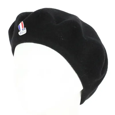 Béret Noir avec pin's XV de France Rugby - Laulhère
