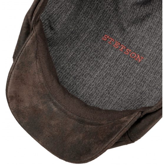Stetson McCook Brown Leather Cap