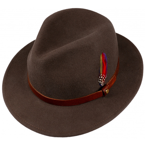 Chapeau Traveller Feutre Laine Marron - Stetson Chapeau Traveller Feutre Laine Marron - Stetson