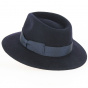 Chester Navy Wool Felt Fedora Hat - Traclet