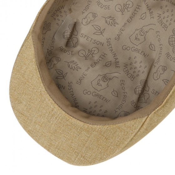 Ivy Beige Linen Flat Cap - Stetson