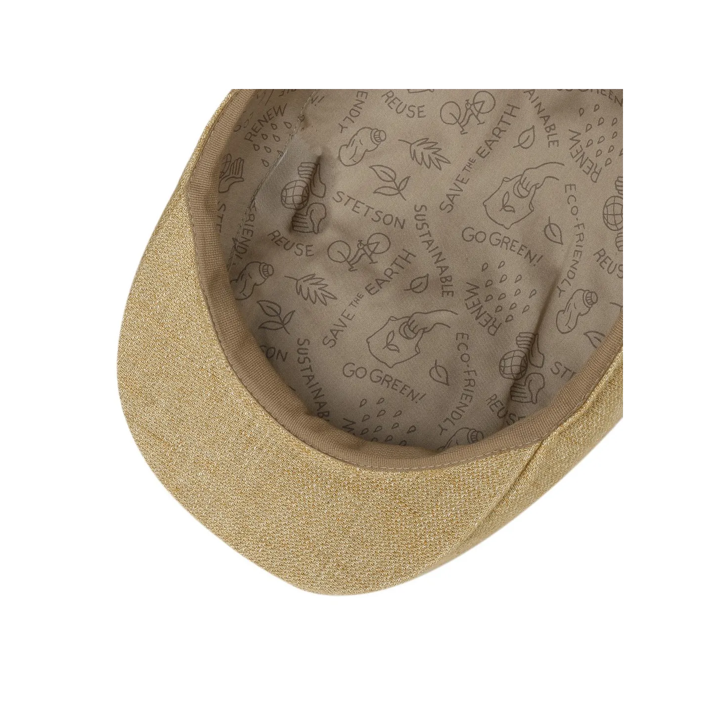 Ivy Beige Linen Flat Cap - Stetson