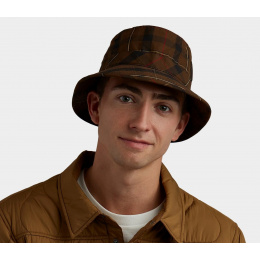 Oiled Cotton Brown Checked Raincoat - Tilley