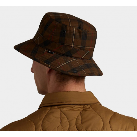 Brown Checkered Oilskin Cotton Rain Bucket Hat - Tilley