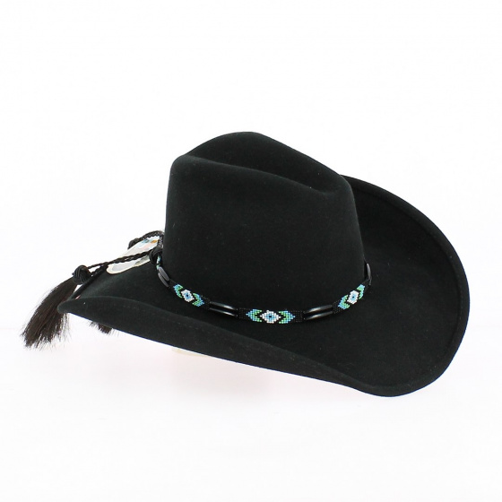 Chapeau Cowboy Secret Message Feutre Noir - Bullhide