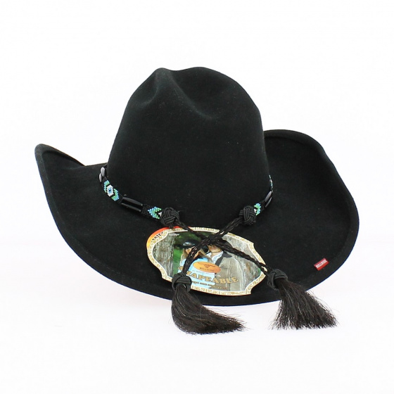 Chapeau Cowboy Secret Message Feutre Noir - Bullhide