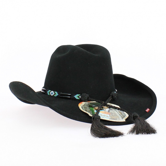 Chapeau Cowboy Secret Message Feutre Noir - Bullhide