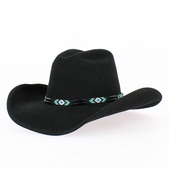 Black Felt Cowboy Hat Secret Message - Bullhide