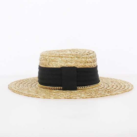 Canotier Hilton Paille Naturelle arrière - Traclet