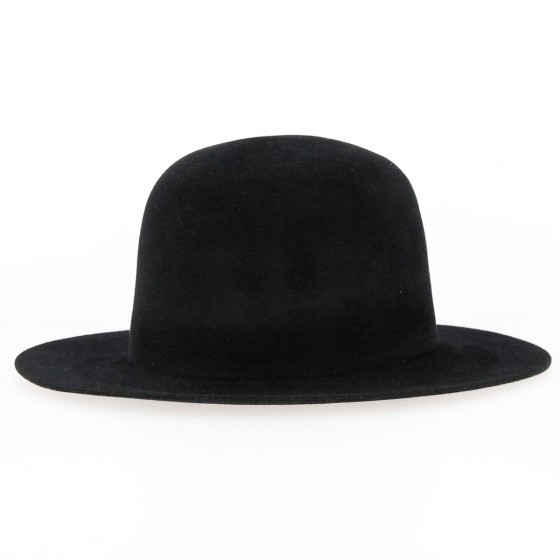 Palmade Melon Hat Black Felt Hair - Traclet