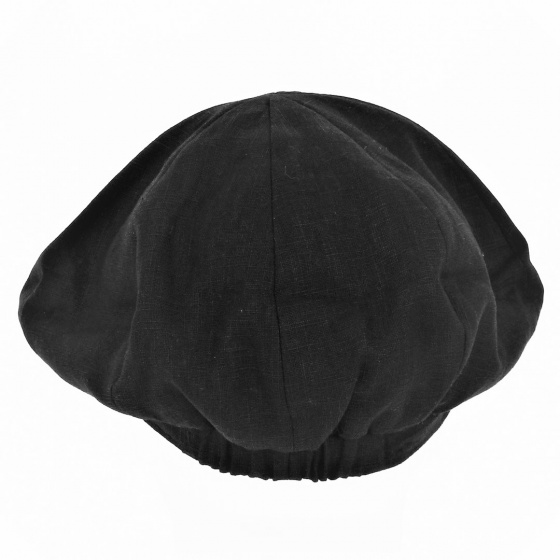 Black Linen Rasta Newsboy Cap - Mtm