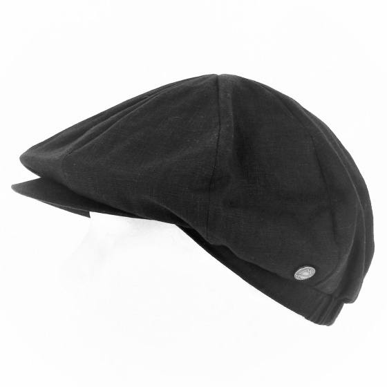 Black Linen Rasta Newsboy Cap - Mtm