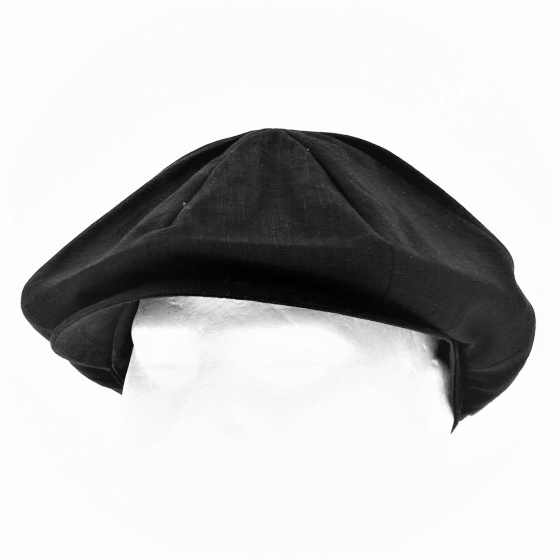 Black Linen Rasta Newsboy Cap - Mtm