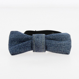 Denim Blue Cotton Bow Tie - Traclet