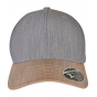 Grey and Khaki Polyester Baseball Cap - Flexfit