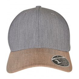 Grey and Khaki Polyester Baseball Cap - Flexfit