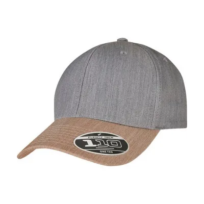 Grey and Khaki Polyester Baseball Cap - Flexfit