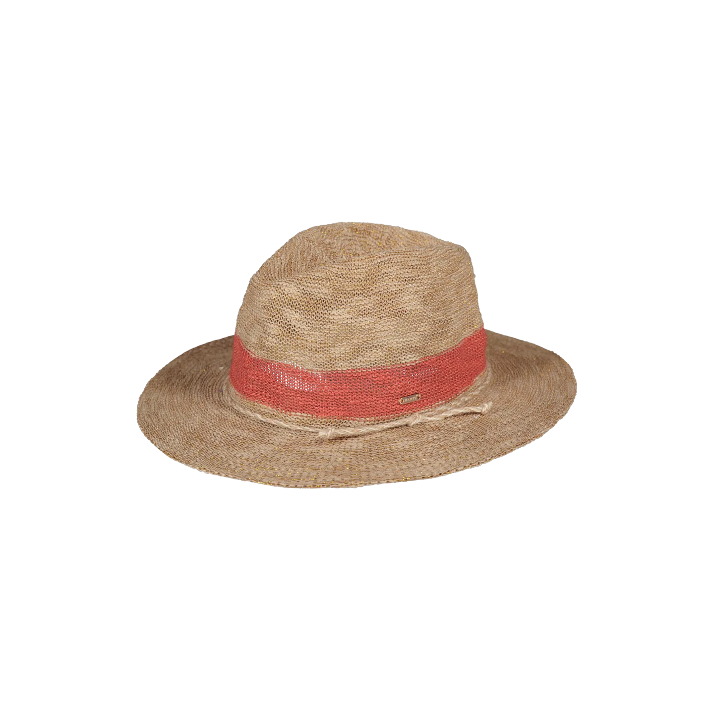 Barts Glittery Beige & Coral Ponui Fedora Hat Reference: 14675 | Traclet Hat Shop