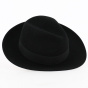 Black Fur Felt Tuscany Fedora Hat - Traclet