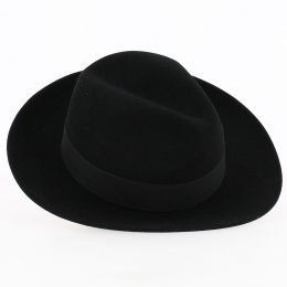 Fedora Tuscany Black Felt Hat - Traclet