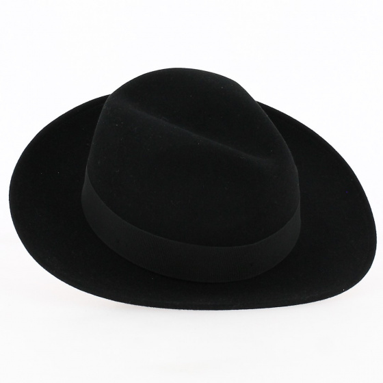 Chapeau Fedora Toscane Feutre Poil Noir - Traclet Chapeau Fedora Toscane Feutre Poil Noir - Traclet