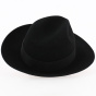 Black Fur Felt Tuscany Fedora Hat - Traclet
