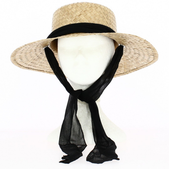 Flat Bottom Straw Wide Brim Hat - Traclet