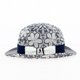 Blue Flower Cotton Bowler Hat - Alfonso d'Este