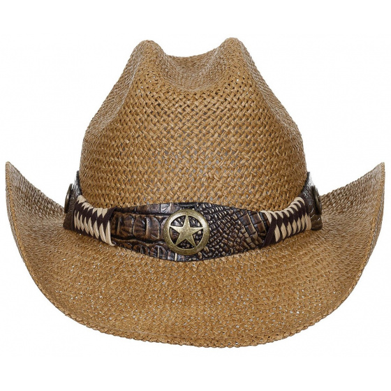 Thunderbird Straw Cowboy Hat Brown Paper - Traclet