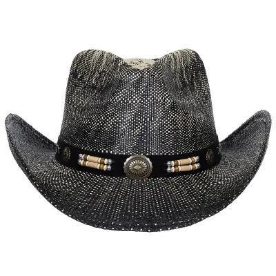 Black Paper Straw Texas Cowboy Hat - Traclet  Reference: 17901| Traclet Hatters