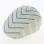 Beige domed cap with blue stripes - Alfonso d'Este