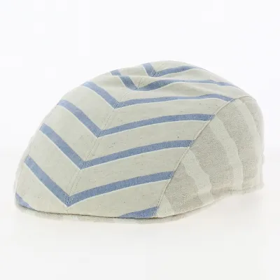 Casquette bombée Beige à rayures bleues - Alfonso d'Este