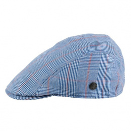 Blue Plaid Bang Flat Cap - MTM