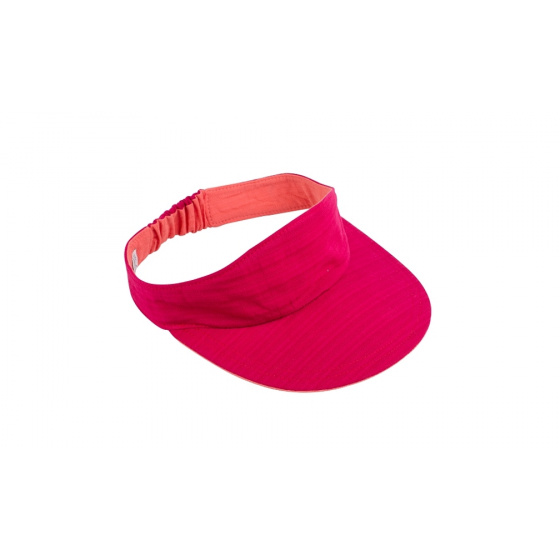 Raspberry and Coral Reversible Cotton Visor - MTM