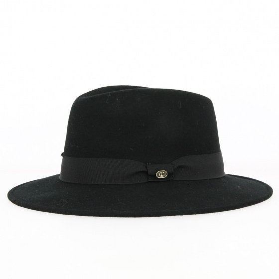 Le Maxo Black Wool Felt Fedora Hat - Traclet