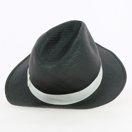 Chapeau Fedora Paille papier Noir- Borsalino