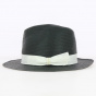 Fedora Black paper straw hat- Borsalino