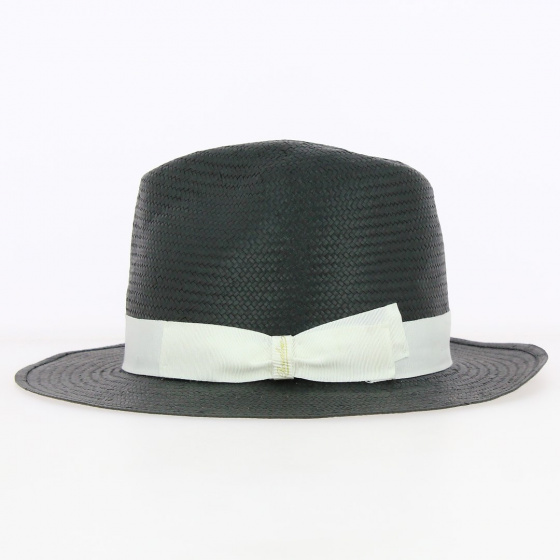 Chapeau Fedora Paille papier Noir- Borsalino