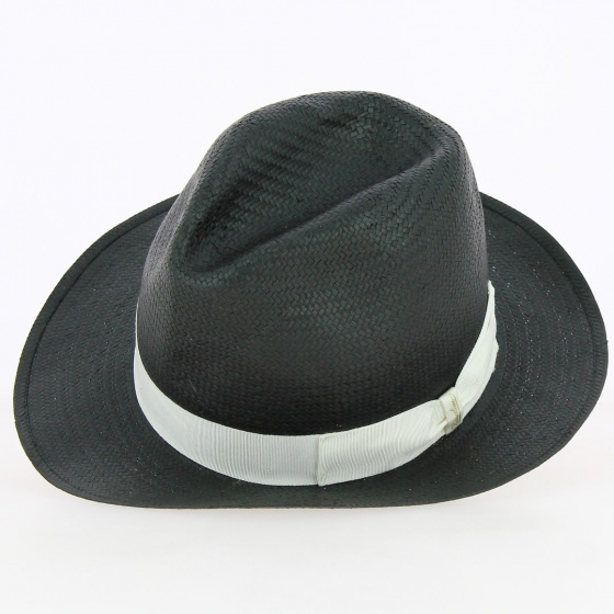 Chapeau Fedora Paille papier Noir- Borsalino