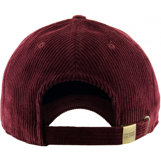 Casquette Baseball Velours côtelé Bordeaux - Traclet