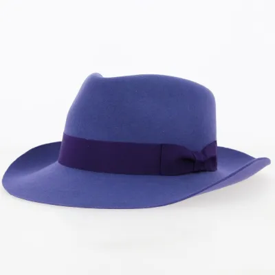 Chapeau Fedora Capel Feutre Bleu Violet - Traclet