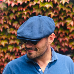 Eight-Panel Cotton Cap in Navy - Le Chapoté Paris