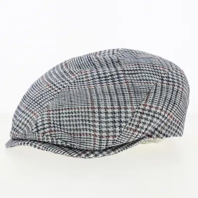 Casquette Plate Pied de poule Lin et Coton - Fléchet