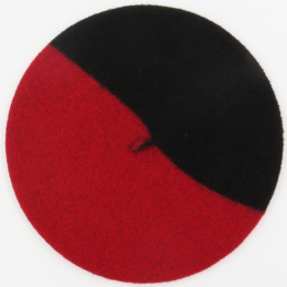 Red & Black Duo Wool Beret - The French Beret