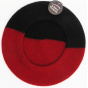 Red & Black Duo Wool Beret - The French Beret