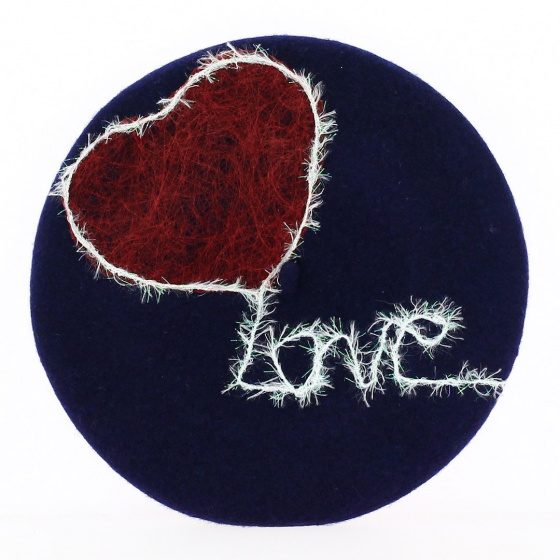 Béret Basque Création Coeur Amour Laine - Traclet Béret Basque Création Coeur Amour Laine - Traclet