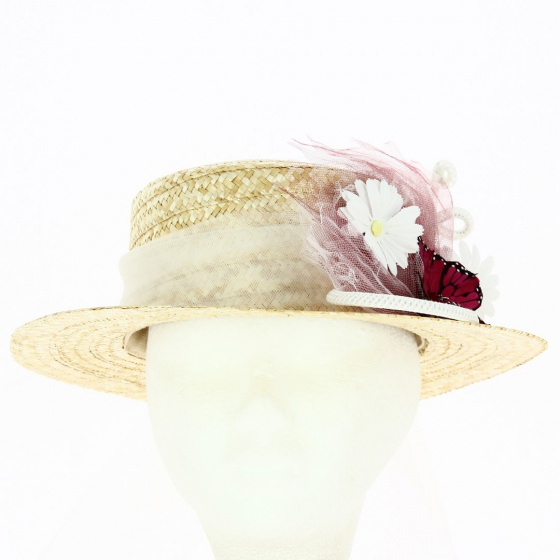 Canotier Papillon Sauvage / Création Unique par les Ateliers de la Chapellerie TRACLET Canotier Papillon Sauvage / Création Unique par les Ateliers de la Chapellerie TRACLET